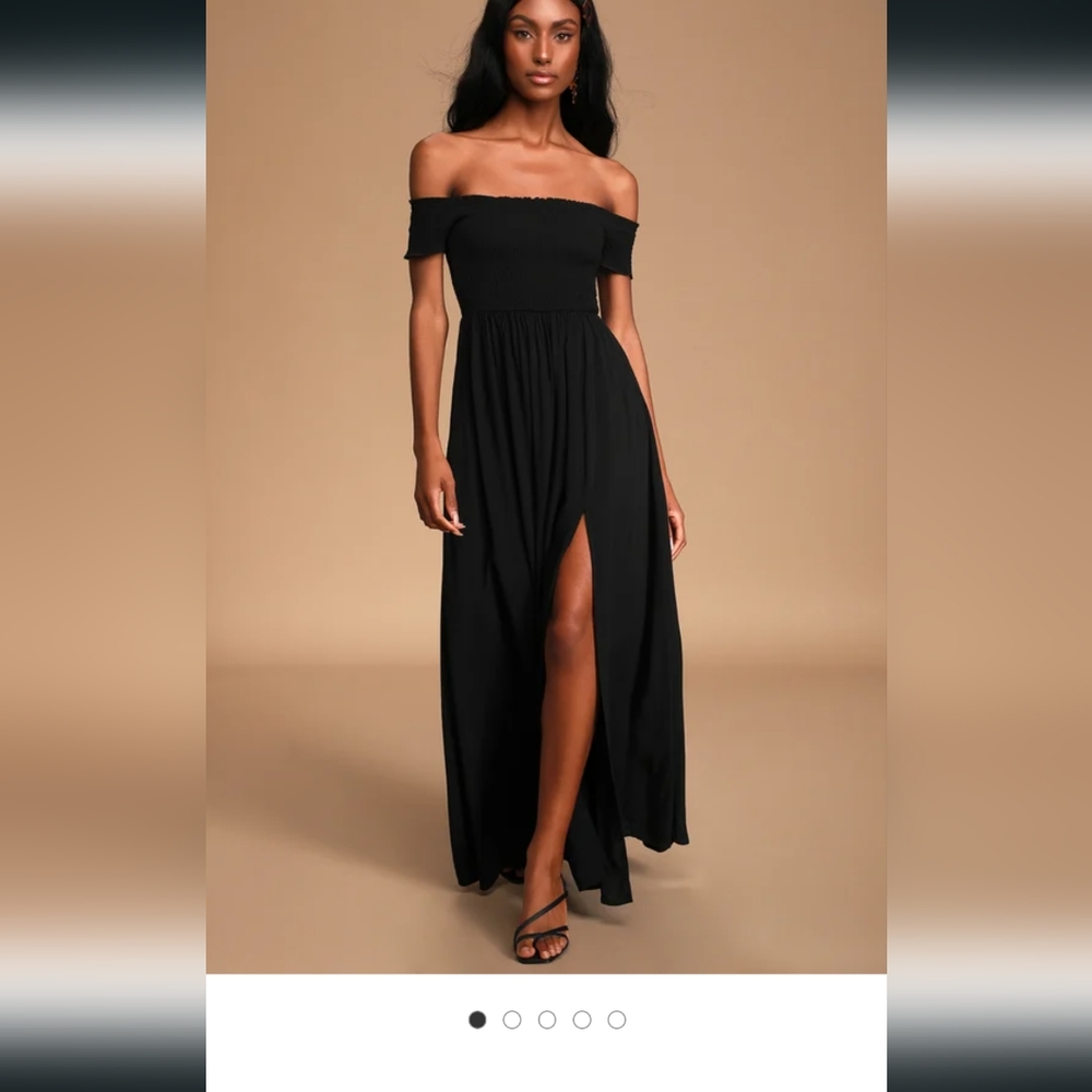 Lulus Patsy off shoulder maxi dress with slit